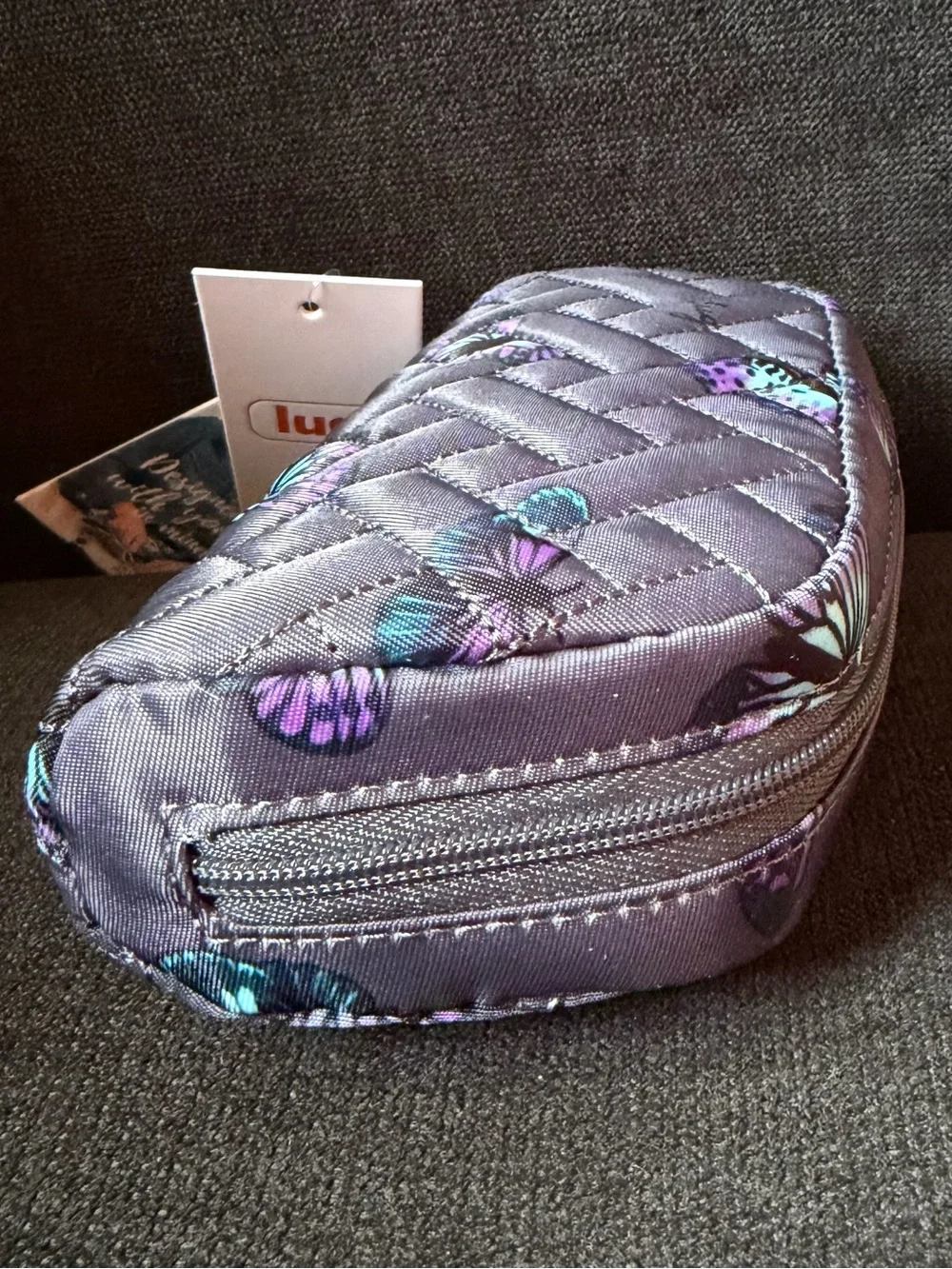 Lug Bobsled Eyeglass Case Pouch Bag – Butterfly Grey Gray Purple Blue